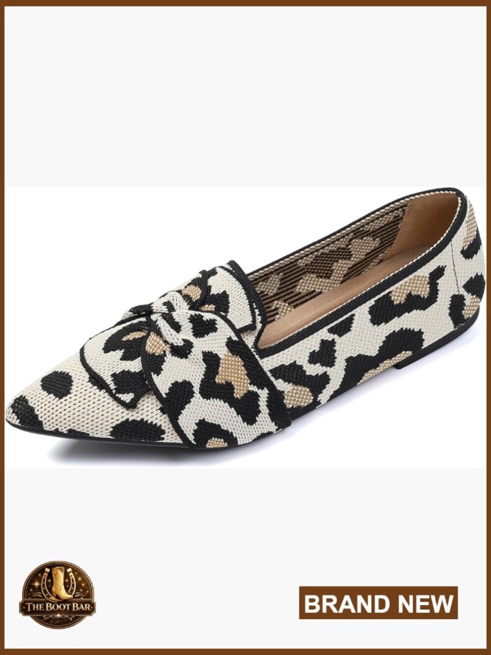 Pointed Toe Ballet Flats Bow Memory Foam Dressy Work Shoes Women